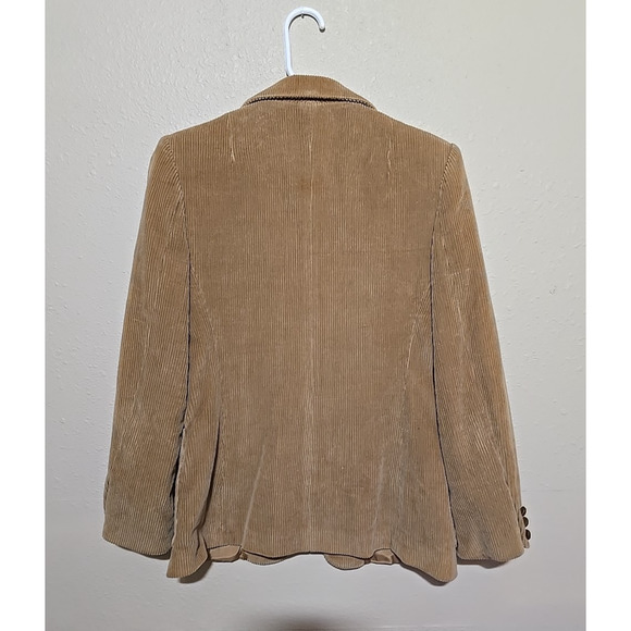 Vtg Hunters Run Tan 2-Button Academia Corduroy Blazer Jacket Women's Size 7 - Picture 2 of 11